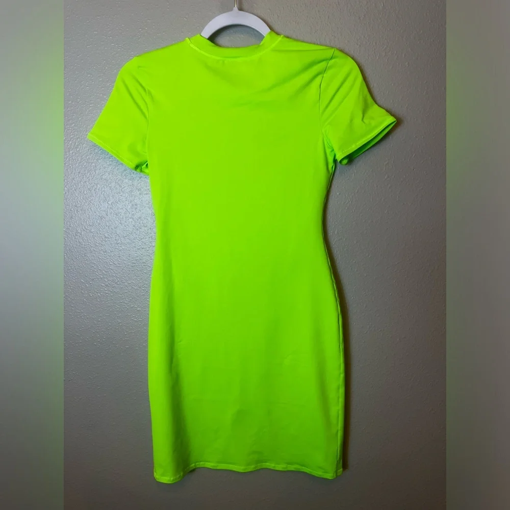 SKIMS Signature Swim Tee Shirt Dress in Neon Size M